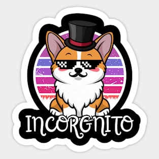 Corgi Incorgnito Sticker